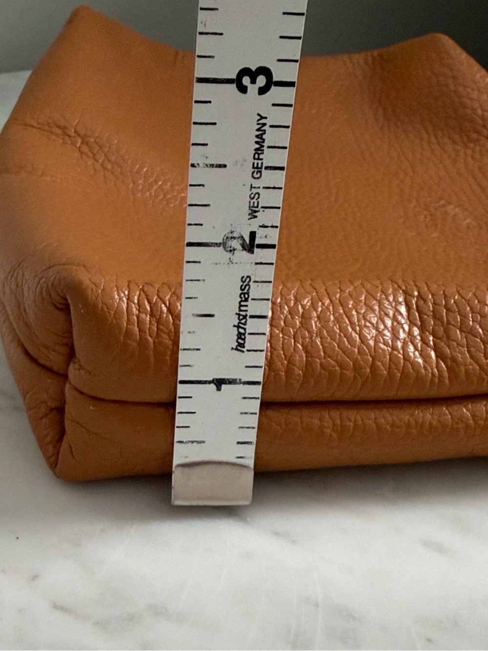 Vintage Genuine Leather Wristlet Clutch in Warm Tan - Picture 12 of 13